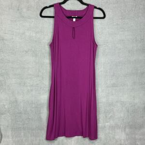 Soma Dress Womens Medium Purple Sleeveless Keyhole Stretch Comfort Soft Summer